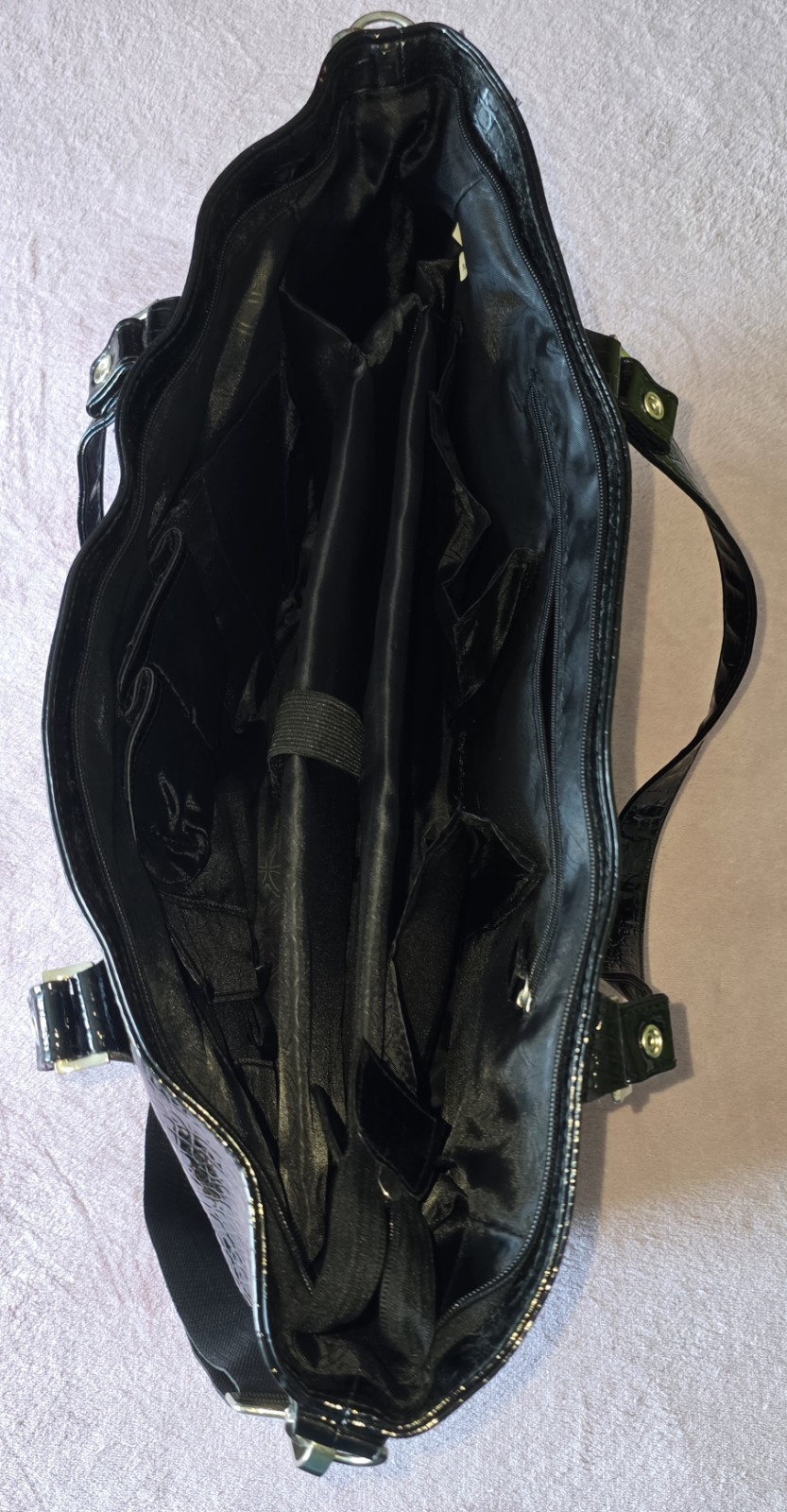 New JM New York Blck Bag/Purse/Padded Tote, shoulder strap, inner pockets, case