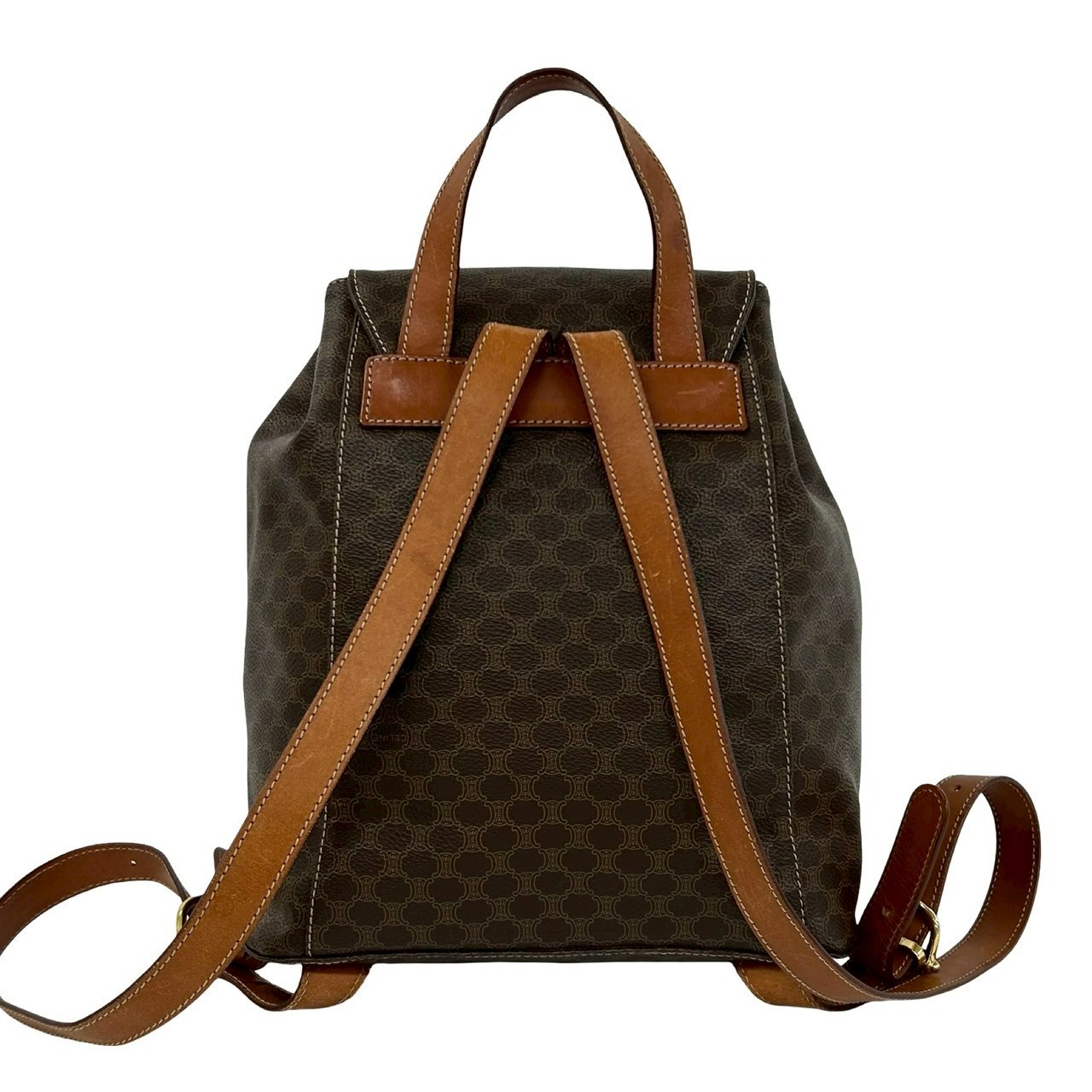 CELINE Macadam Blason Pattern Backpack PVC leather Brown 98465