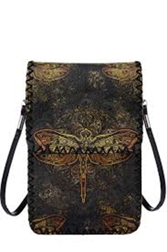 Vegan Hand Stitched Crossbody Bag Cell Phone Bag