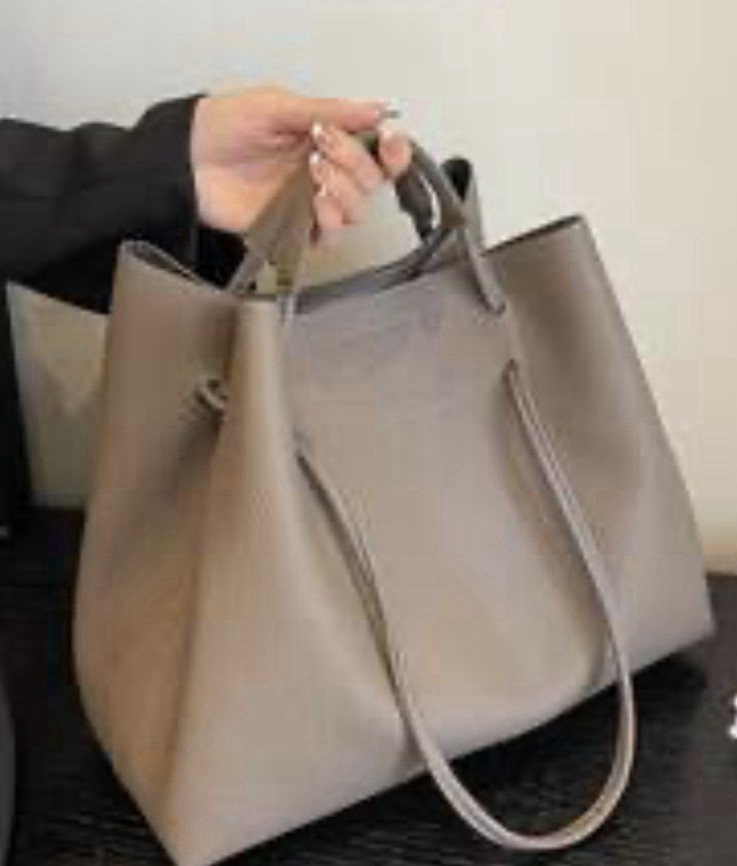 Chic, Casual And Large Adjustable Bag, Hand Or Shoulder Bag- Taupe Color