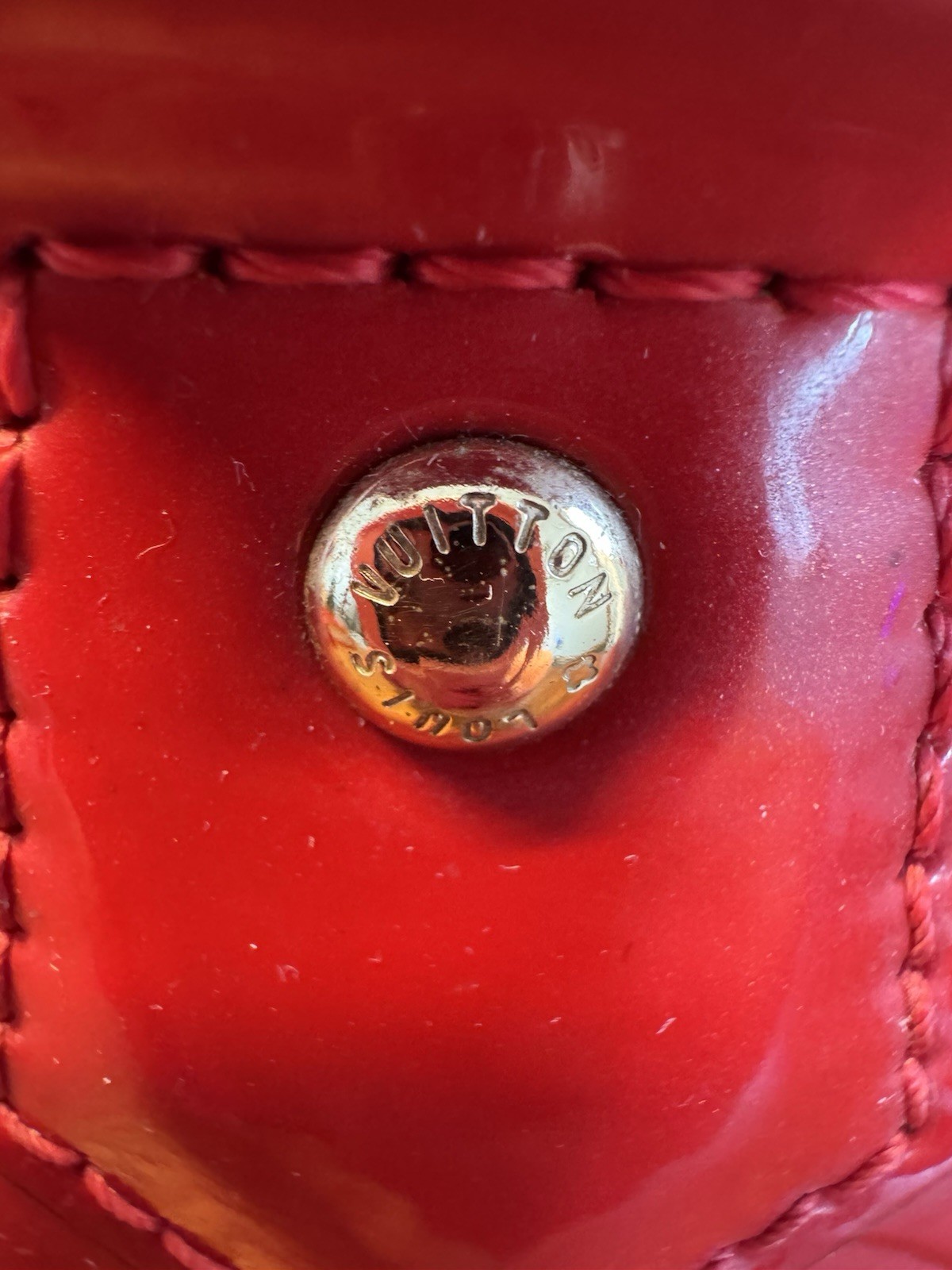 Louis Vuitton Alma Patent Monogram Satchel w/Detachable Strap &Authenticity Card