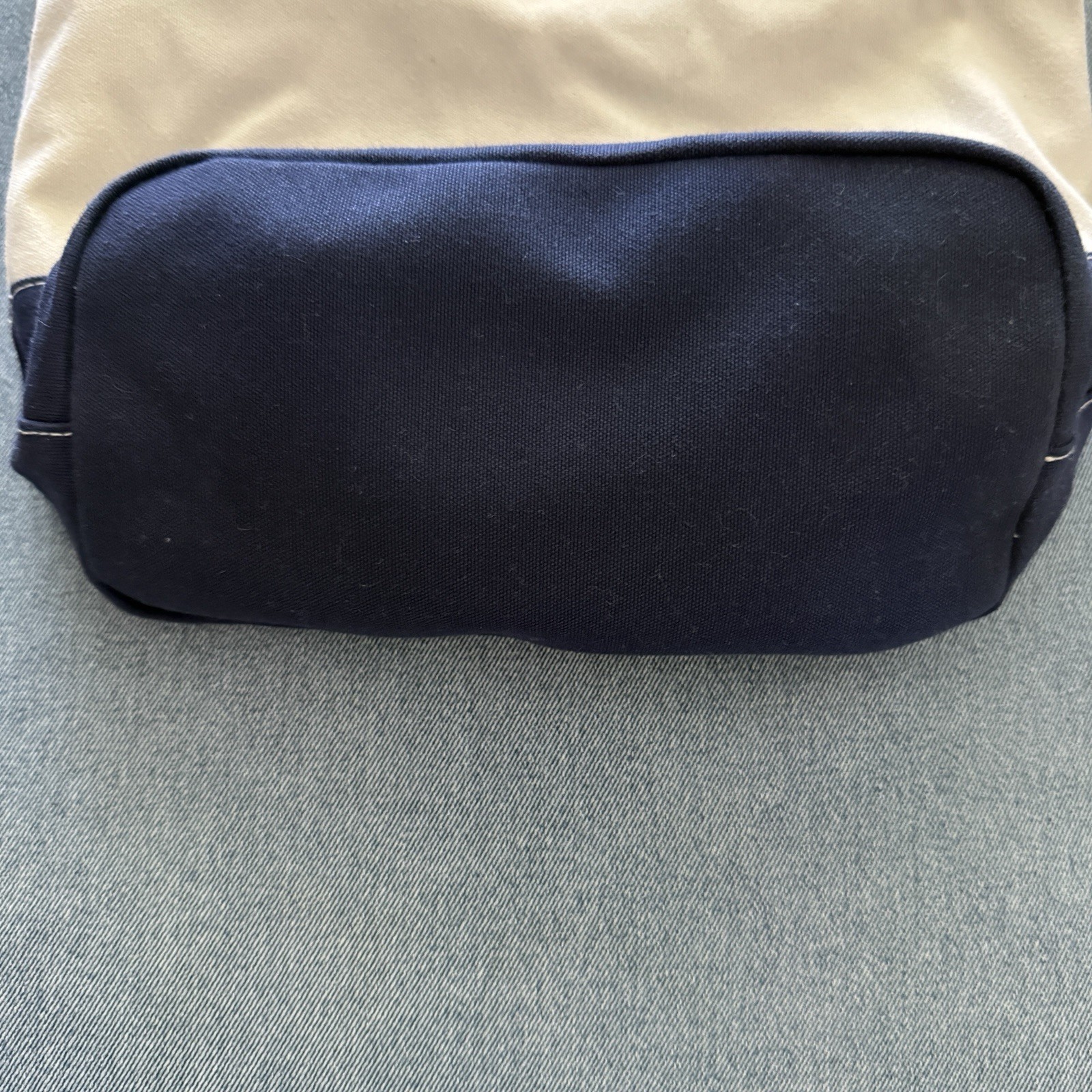 VTG Jennifer Moore Womens Large Tote Bag Canvas Navy Trim Gingham Lined 90s