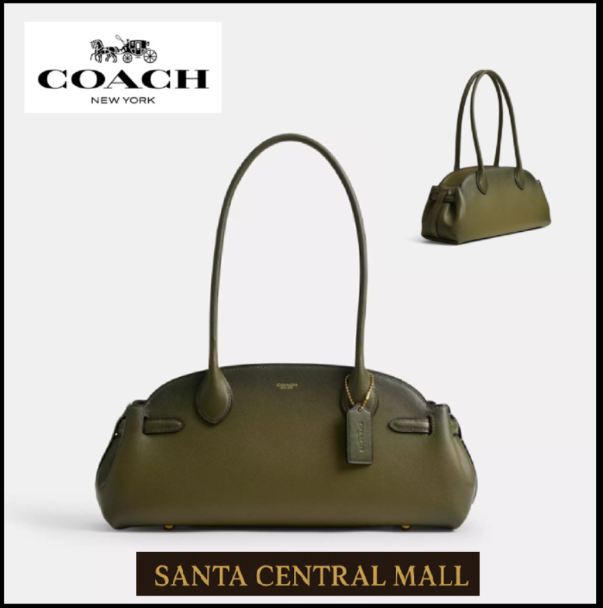 COACH CCC30 Empire Carryall Bag 34 Olive Natural Grain Leather Outlet New