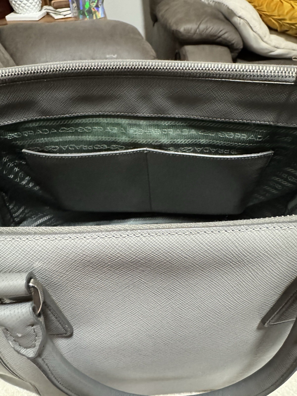 Prada Saffiano Lux Galleria Double Zip