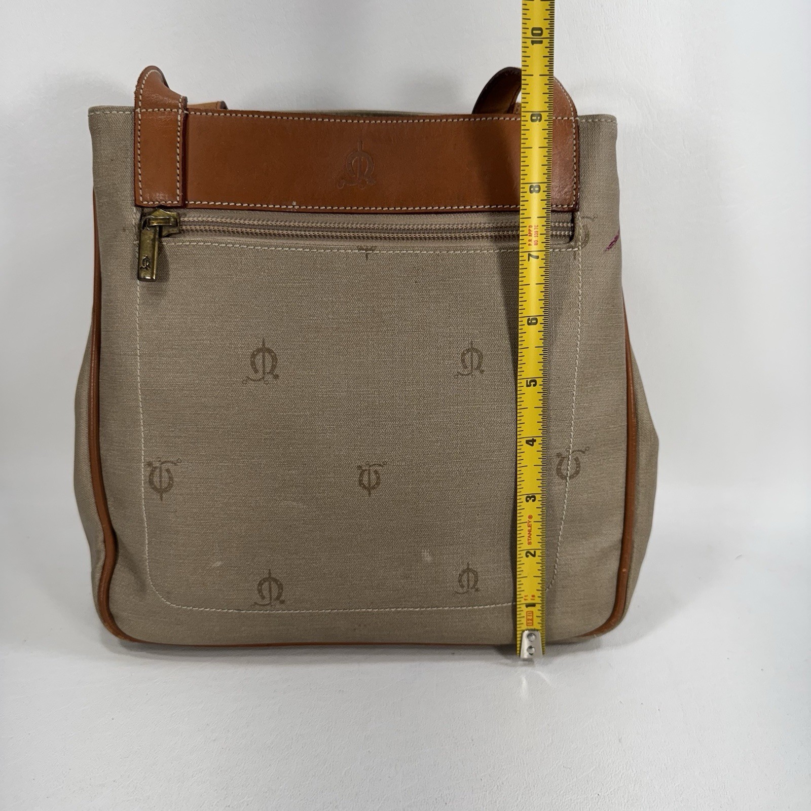 Vintage El Caballo Coated Patina Brown Leather Equestrian Shoulder Bag Purse