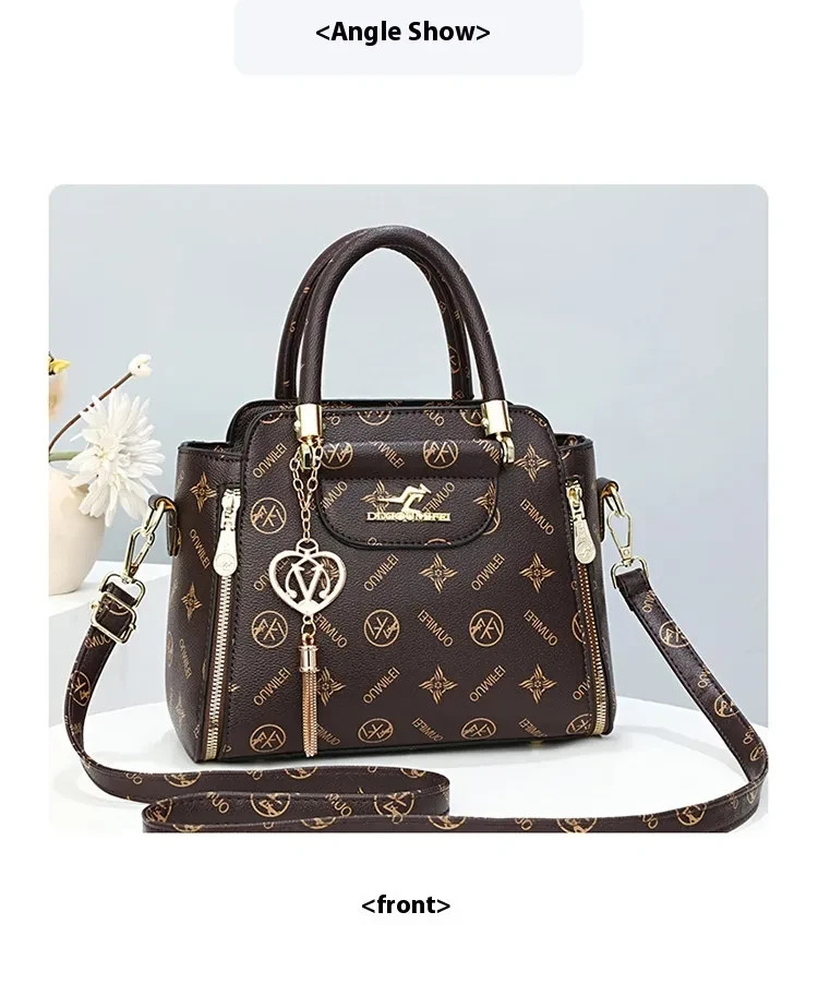 Luxury Monogram Handbag Vintage Shoulder Bag Large Capacity Crossbody Tote Purse