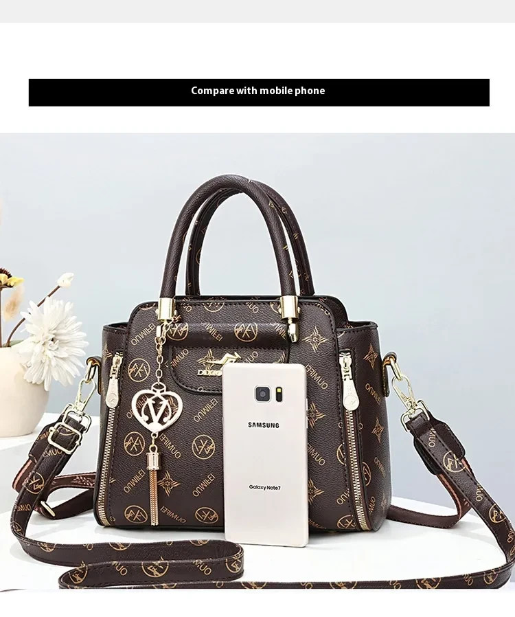 Luxury Monogram Handbag Vintage Shoulder Bag Large Capacity Crossbody Tote Purse