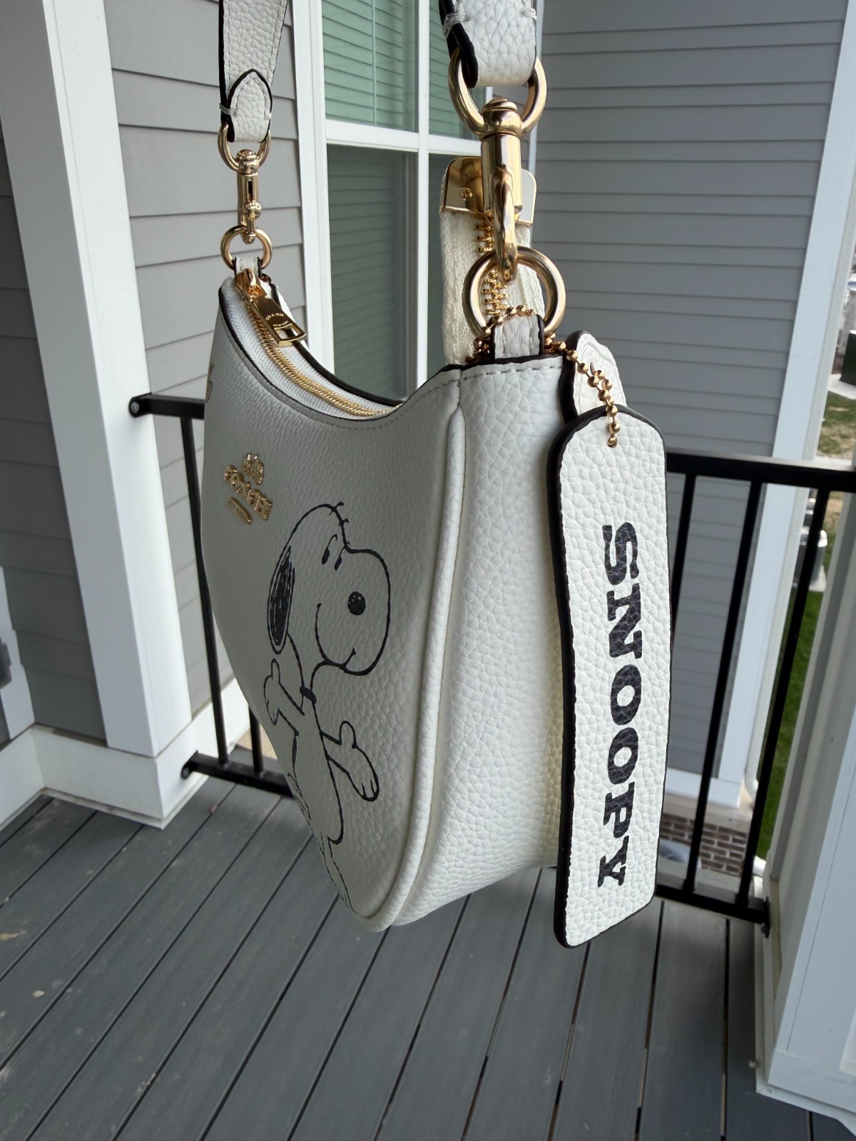 COACH x PEANUTS Snoopy Teri Shoulder Bag Chalk Multi CBJ76 Leather NEW NWT