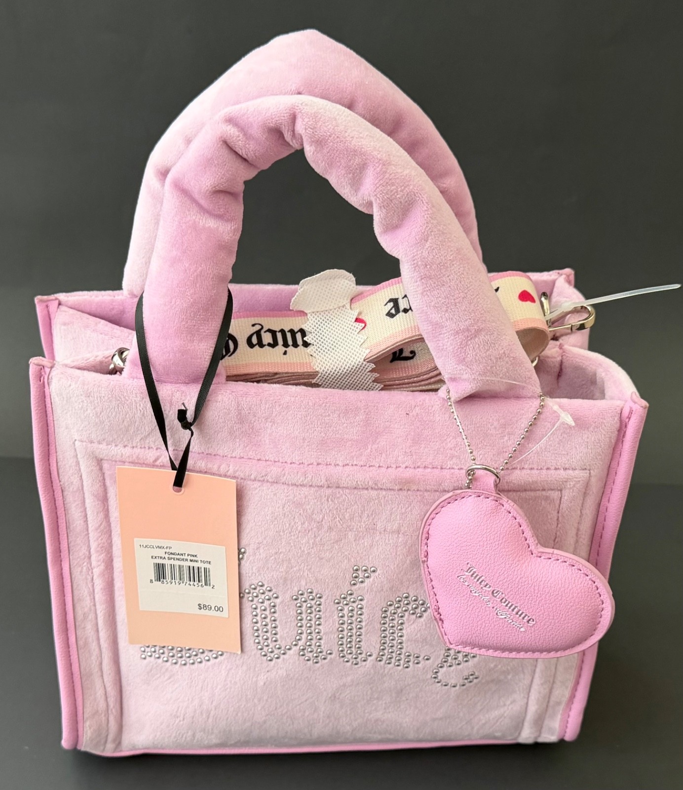 Juicy Couture Extra Spender Mini Tote Fondant Pink – 9″ x 8″ – New!!