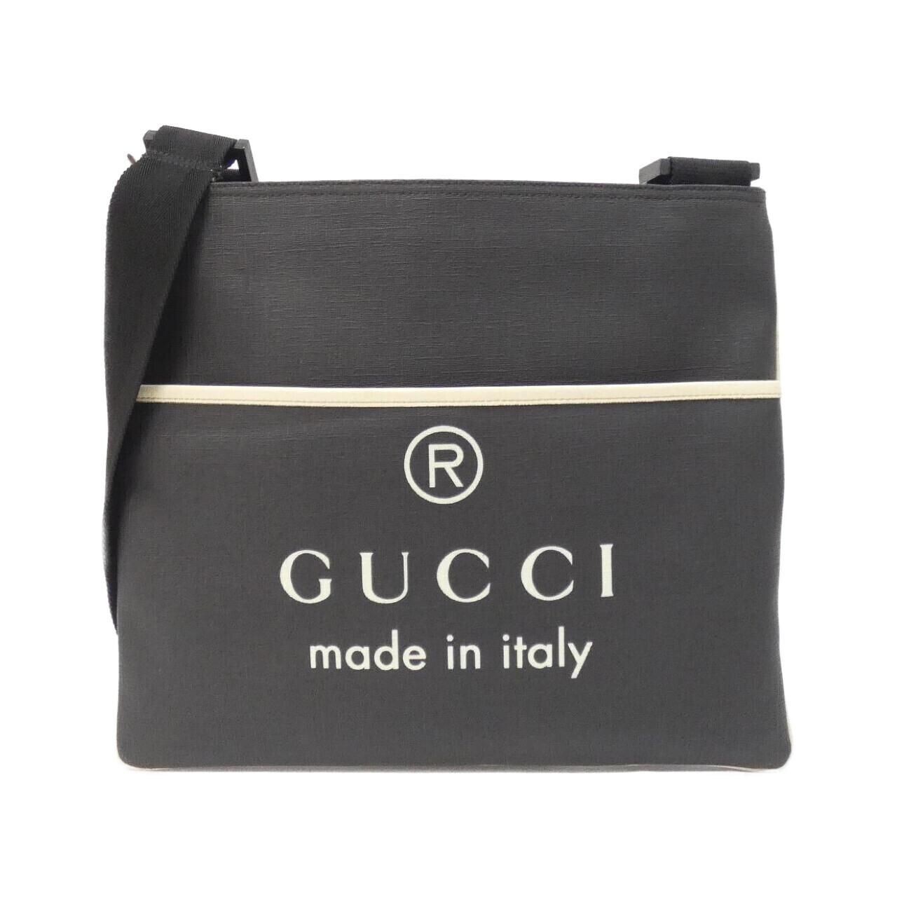 Gucci 162904 Black White PVC Shoulder Bag Unisex Italy 35cm 13.8in