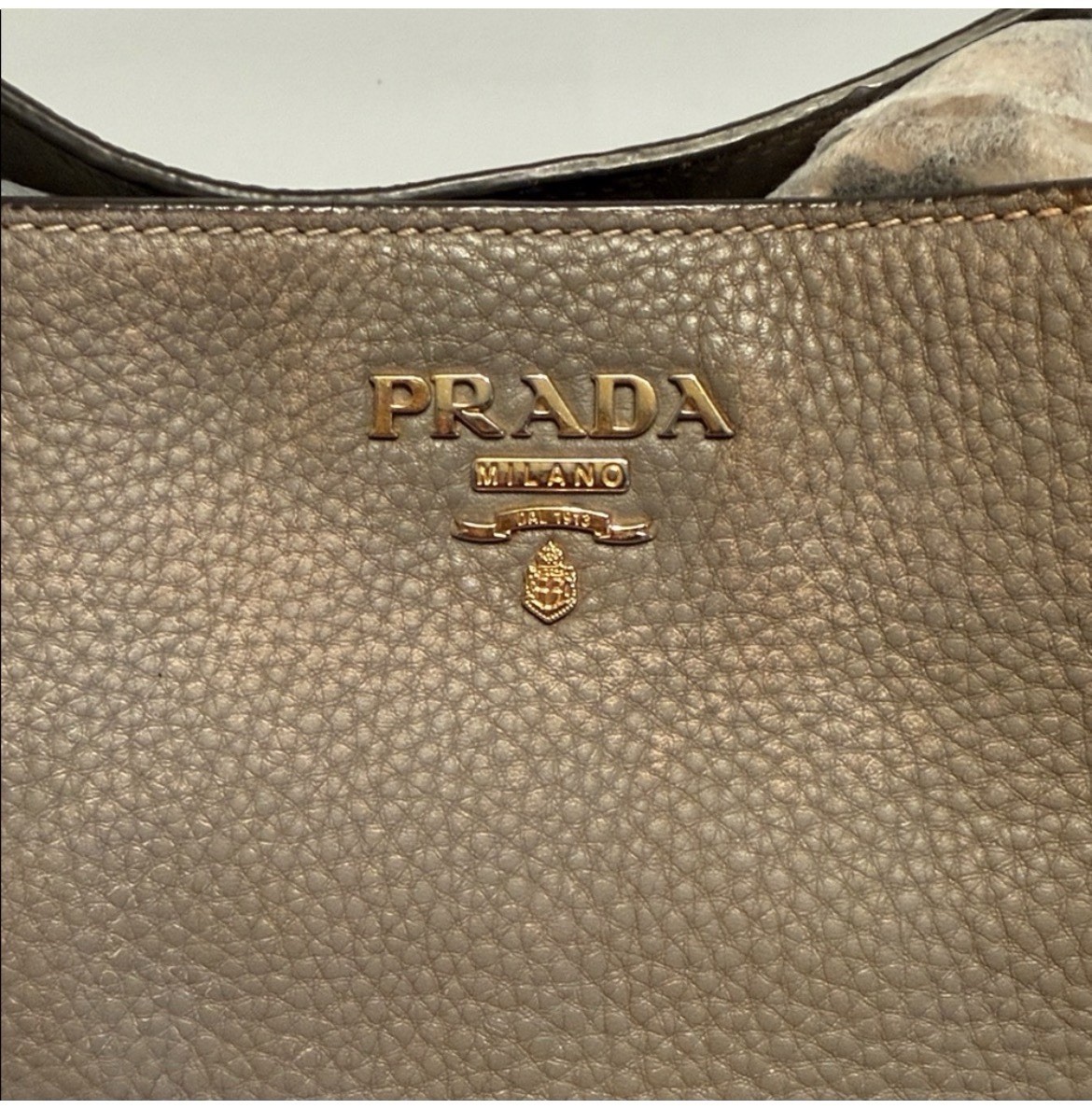 PRADA Women’s Large Pebbled Tote with Gold Hardware. Dust Bag included