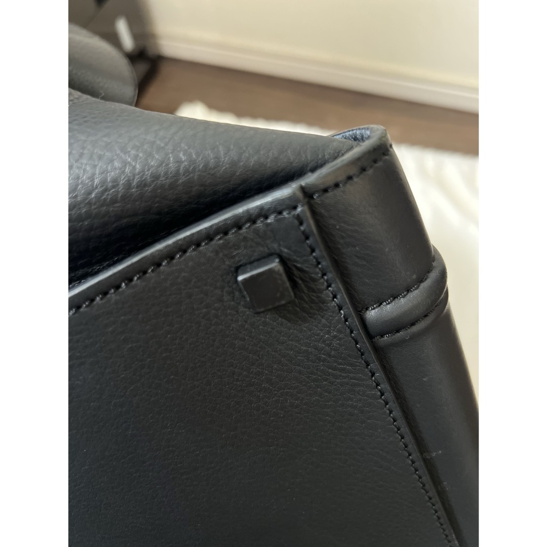 CELINE Luggage Phantom Bag 28cm×30cm Black Leather Rare Luxury Tote Handbag