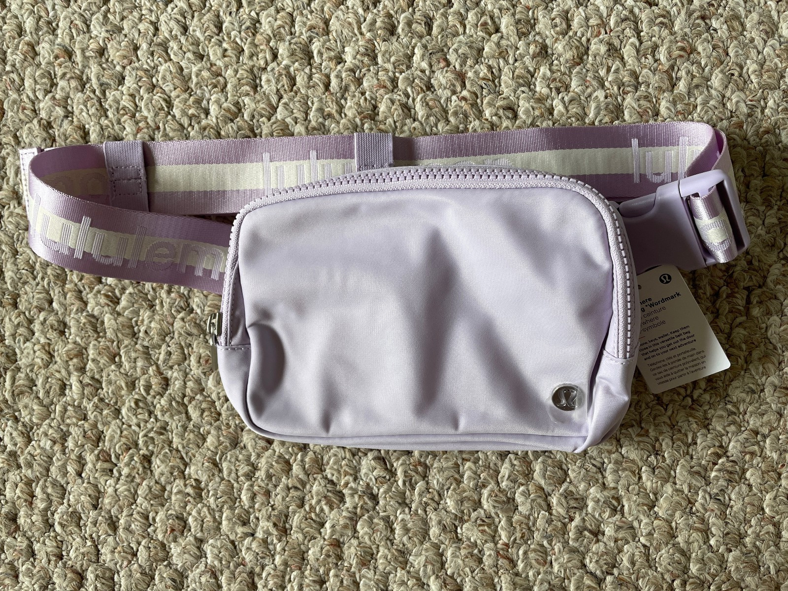 Lululemon Everywhere Belt Bag NWT “WordMark” Purple Lilac Ether Lile/Whto/Wht 1L