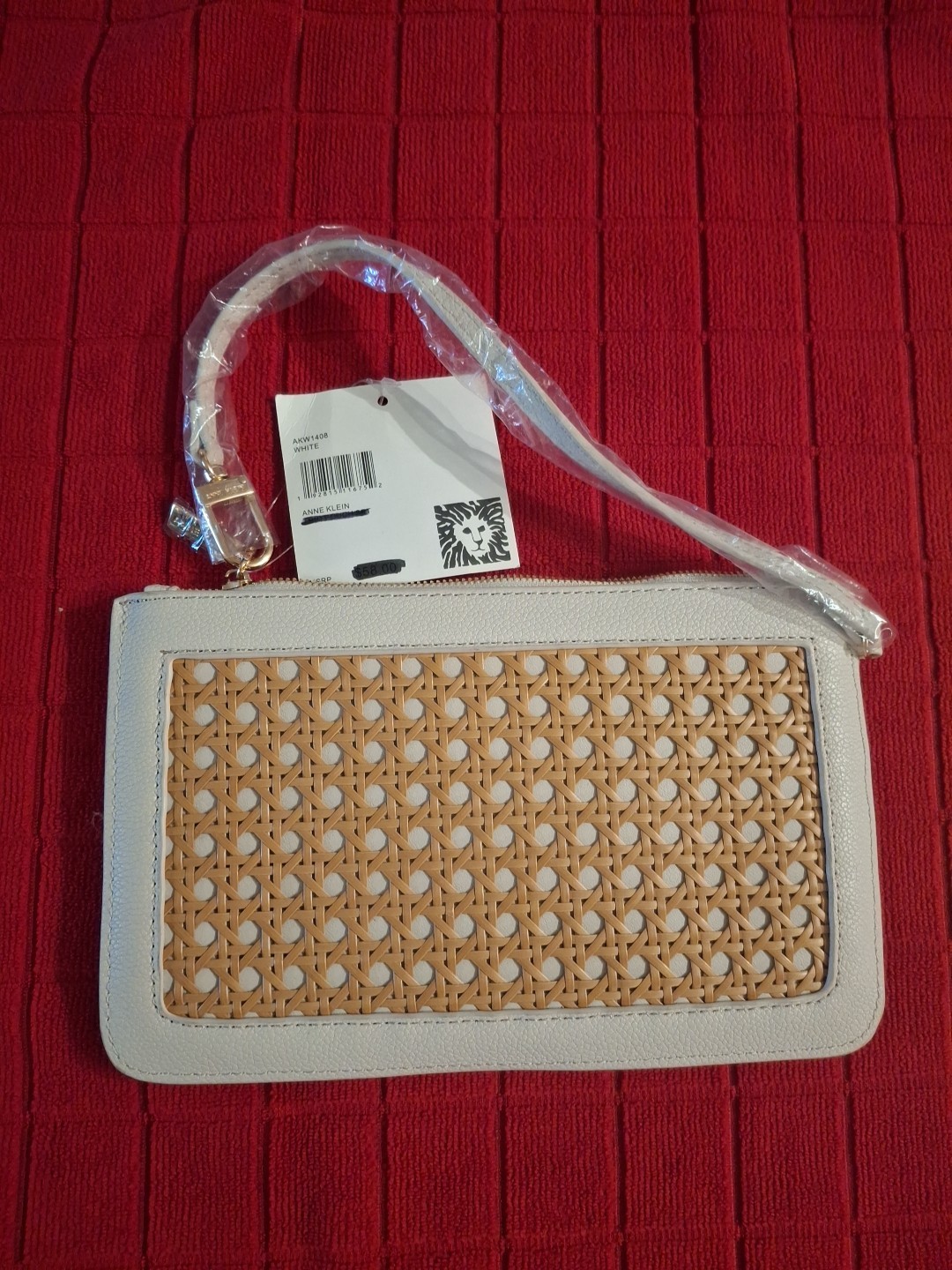 Anne Klein Caning Wristlet In White, New With Tags 9.5″ X 6″