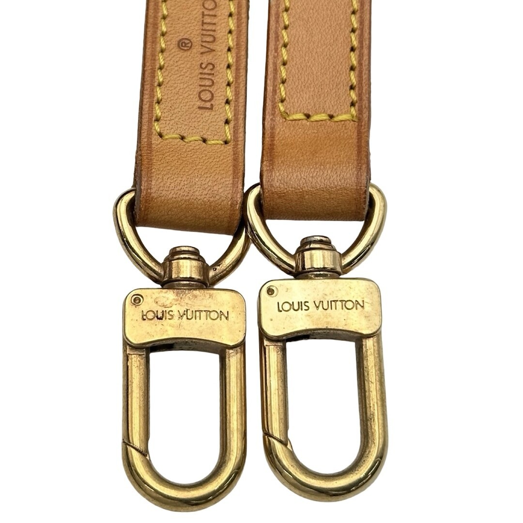 Louis Vuitton Brown Leather Strap for Women Gold Clasp Dust Bag 100cm Genuine