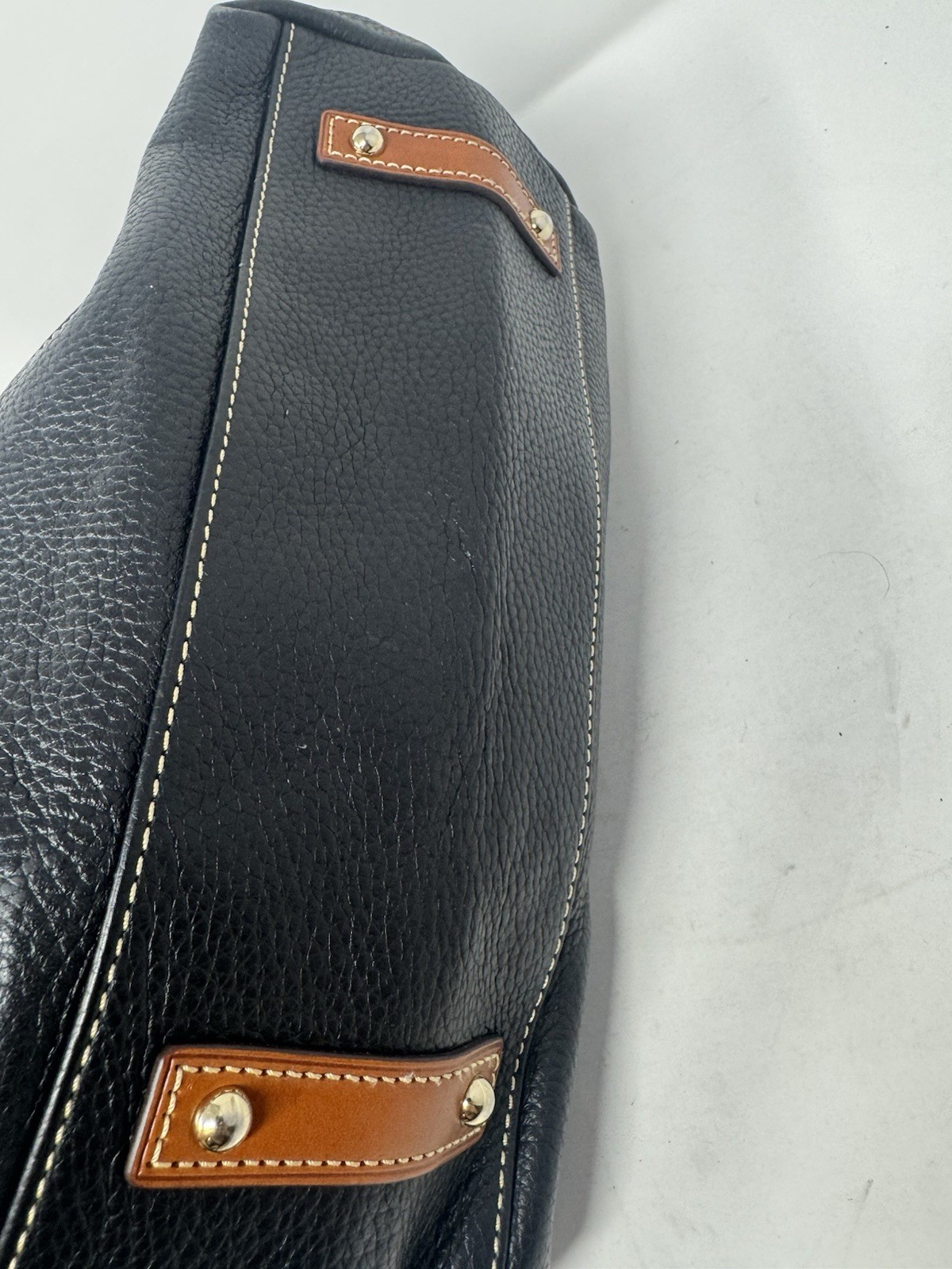 Dooney & Bourke Black Leather Shoulder Bag Shoulder Bag, Some Wear As Shown