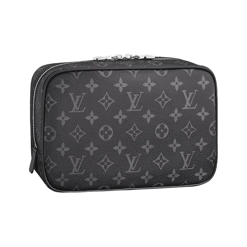 LOUIS VUITTON ECLIPSE Canvas Clutch Wash Bag Unisex Couple’s 10.2×2.7×6.7 in