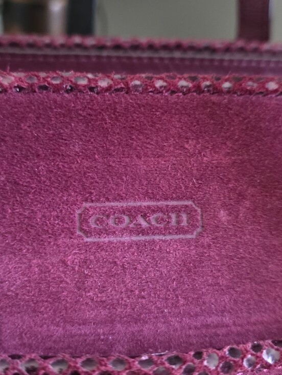 Coach F25301 Taylor Alexis Oxblood Suede Snake Embossed Carryall Tote Y2K