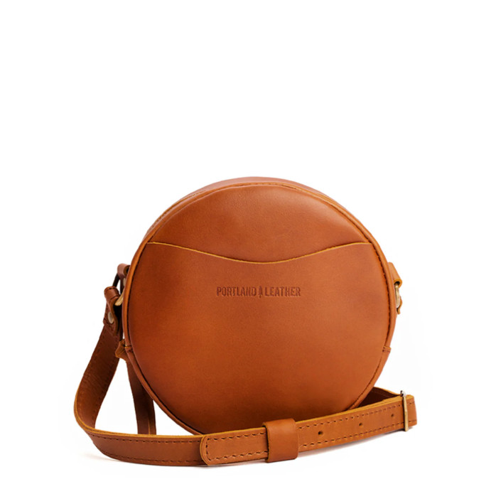 Luxury Soft Leather Round Crossbody Bag Women Small Designer Party Evening Purse