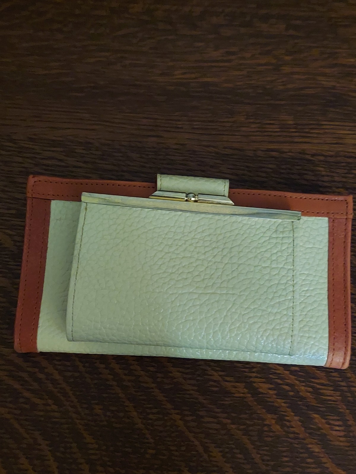 Dooney & Bourke Tan Pebbled Leather Wallet Purse Check Book Cards Coins