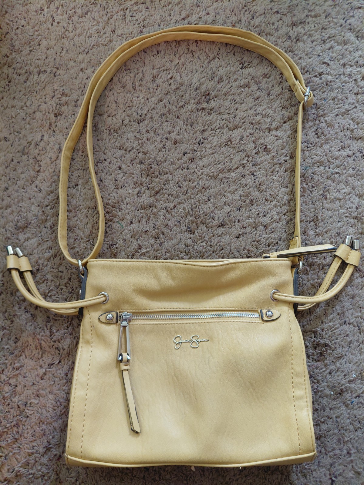 Jessica Simpson Yellow (Mustard) (faux) Leather Cross Or Shoulder Bag