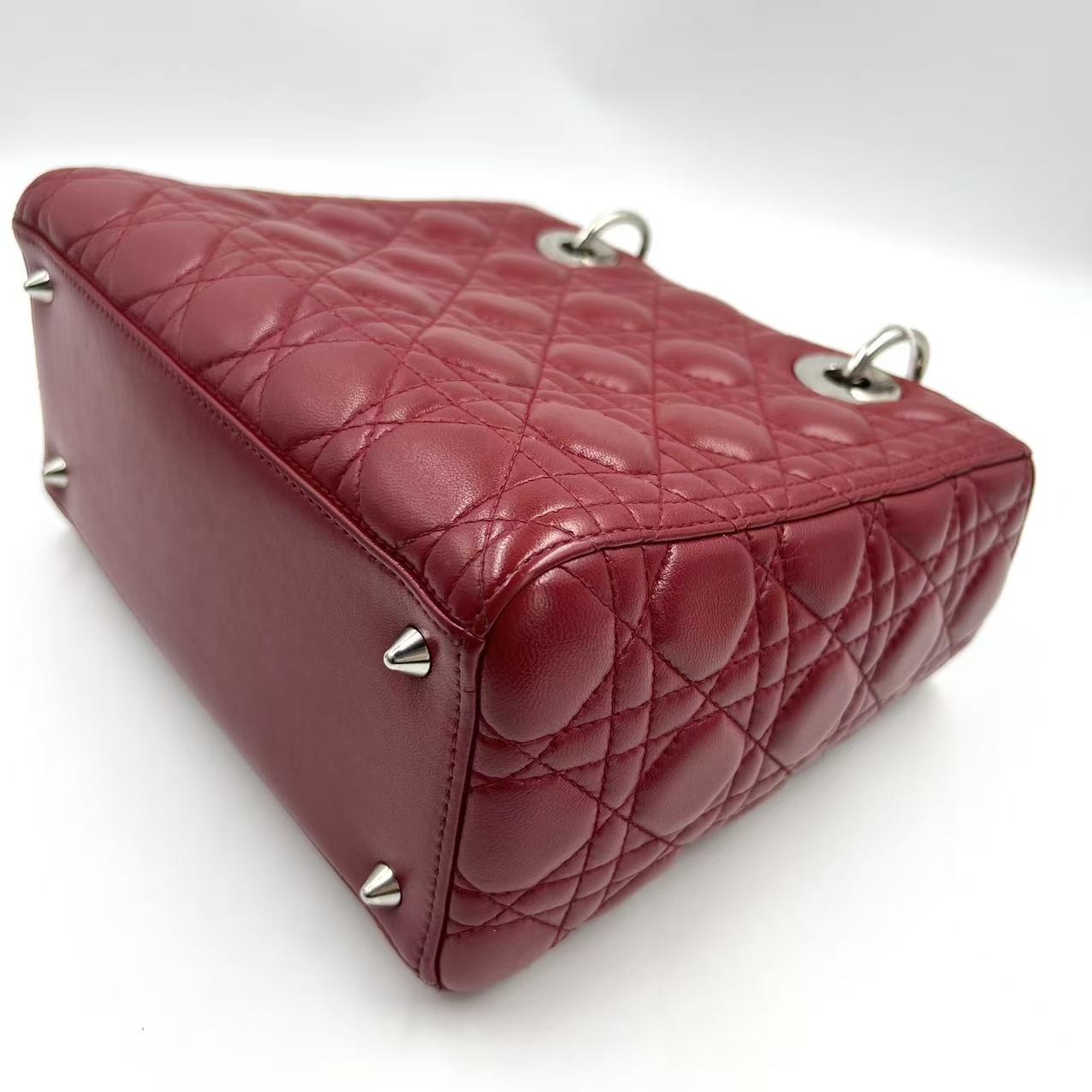 Christian Dior Medium Lambskin Cannage Lady Dior Top Handle Shoulder Repainted