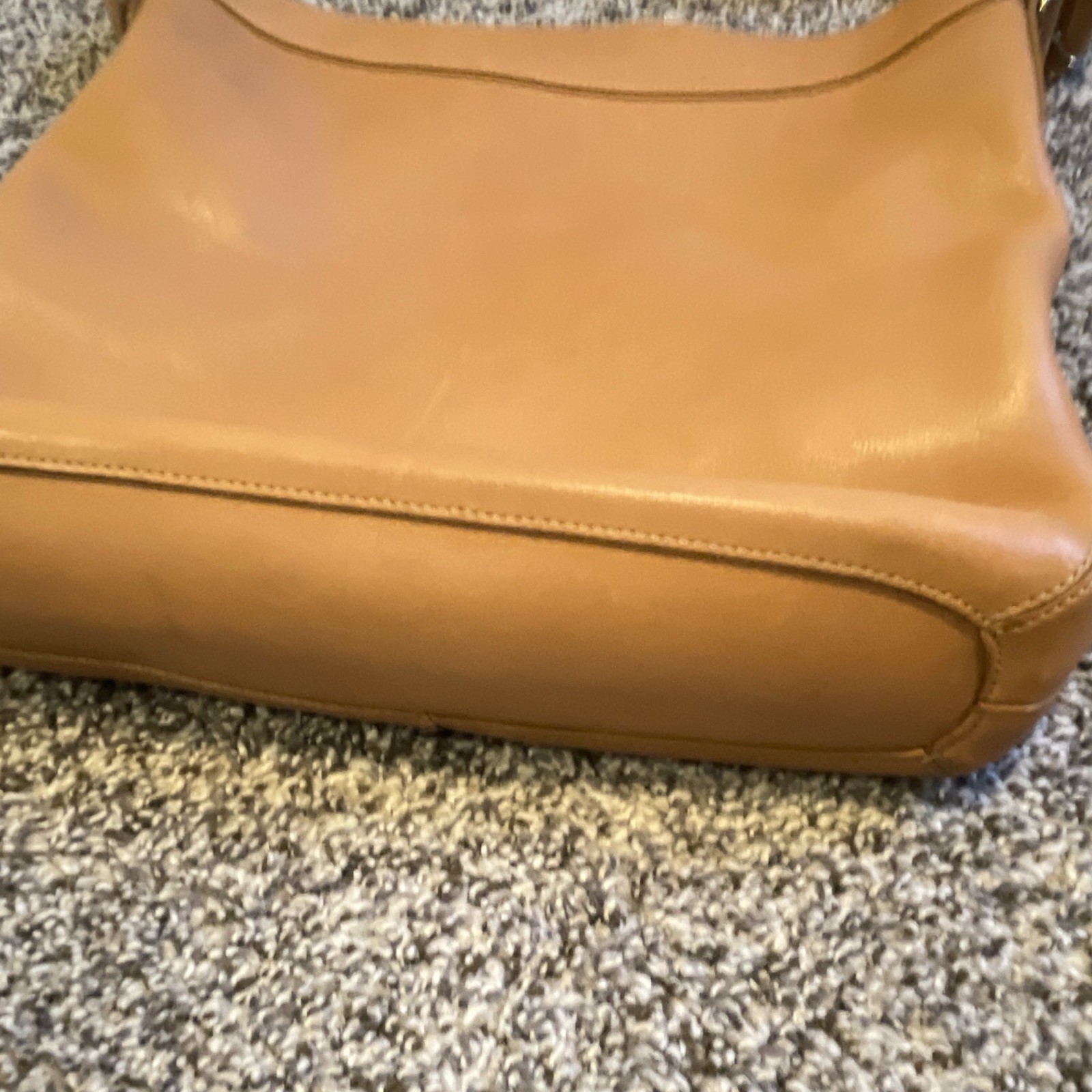 Coach Tan Hobo Shoulder Bag Zip Top Adjustable Strap, Inner Pockets, Charm
