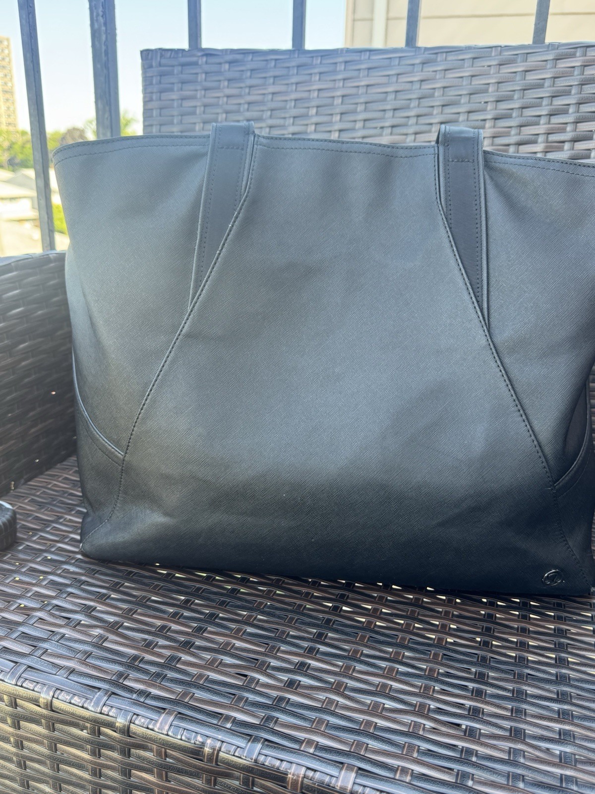 Lululemon Athletica All Day Tote Bag Black Go Wild Purse Womens Handbag