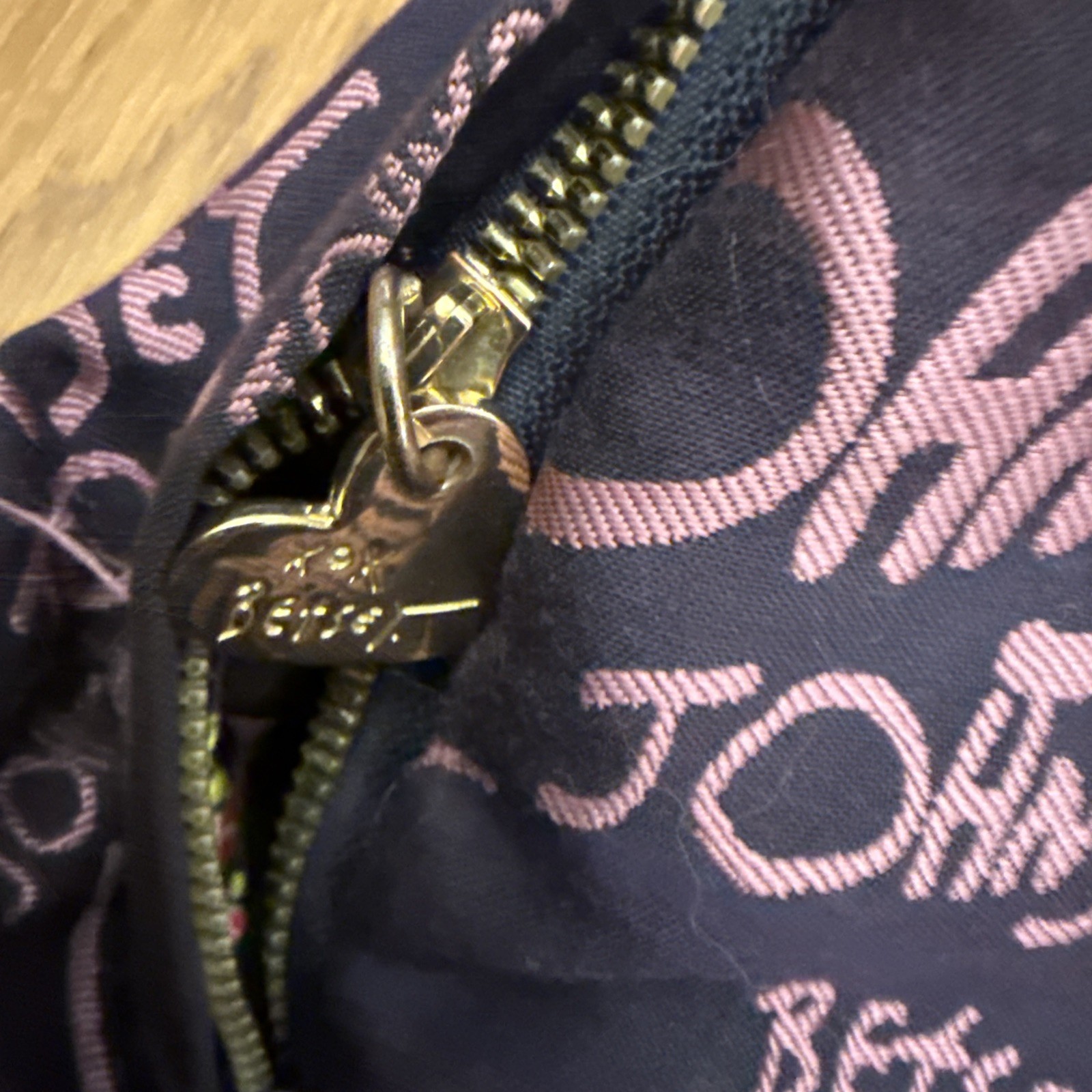 Betsey Johnson Logo Backpack Purple/ Pink Zip Exterior & Interior Pockets