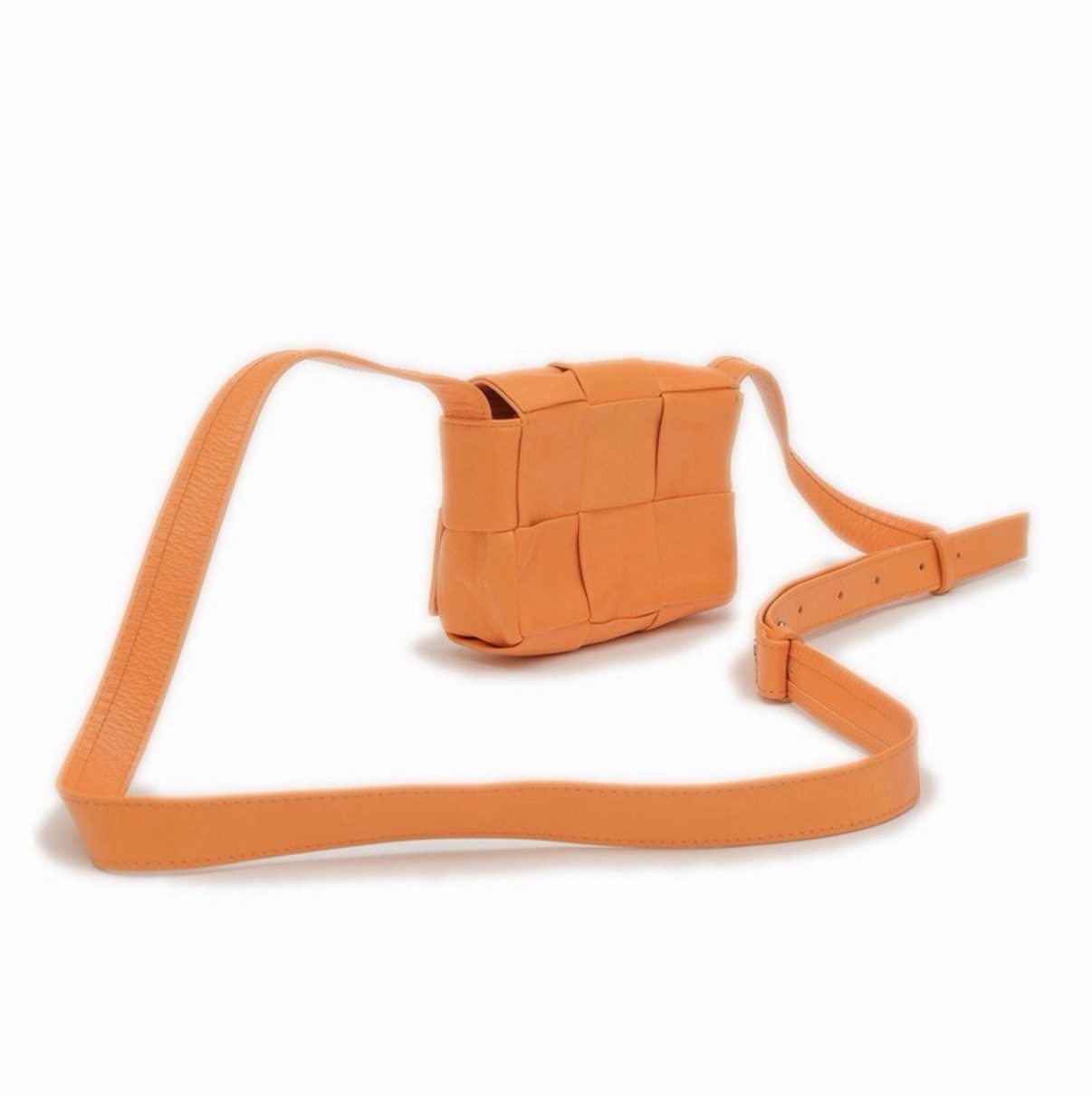 Bottega Veneta Maxi Orange Cassette Bag Candy Intrecciato Shoulder