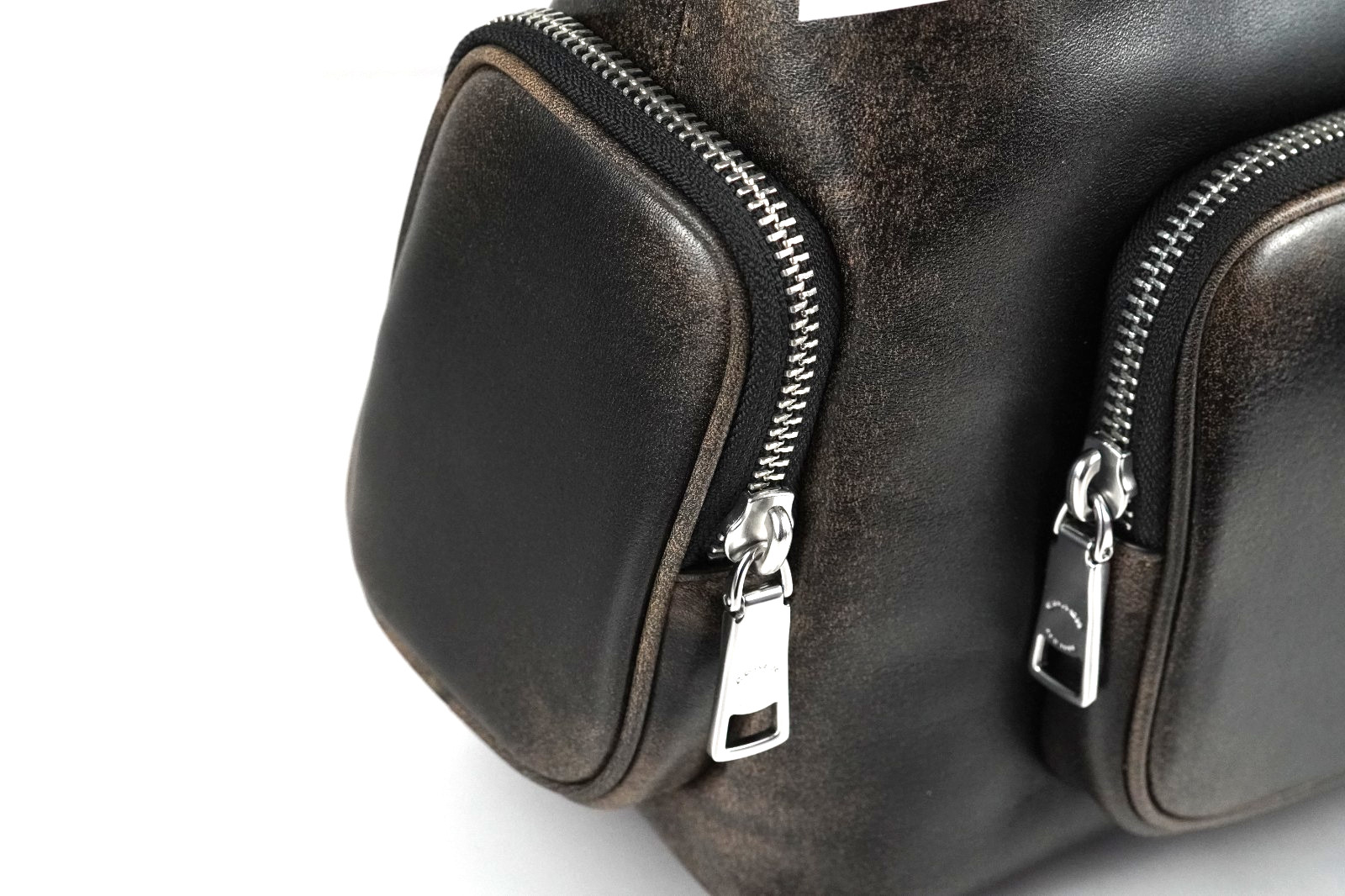 COACH Laurel Shoulder Bag with Pockets in Loved Leather CES84 SVPMZ Black Brown
