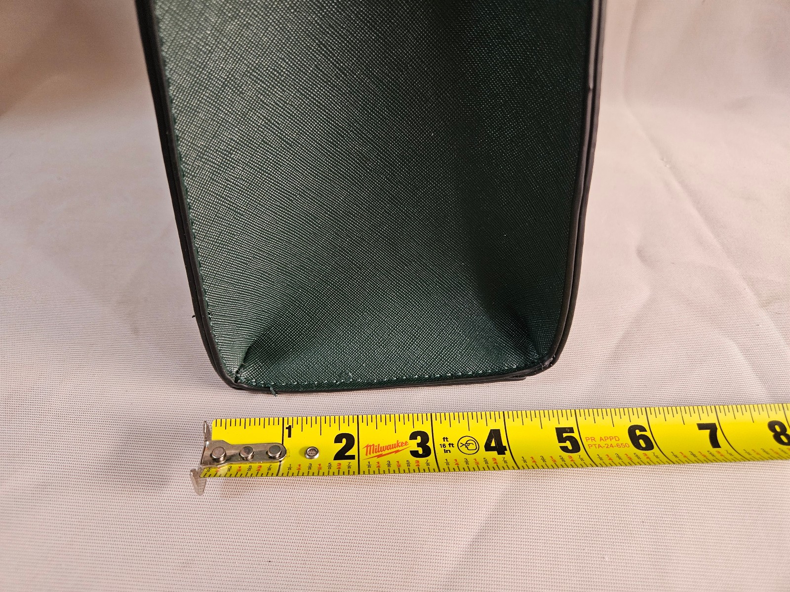 Badgley Mischka Emerald Collection Louise Saffiano Green Satchel Handbag Handles