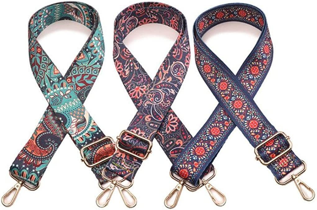 Purse Strap Replacement Guitar Style Multicolor Canvas Crossbody Strap for Handb