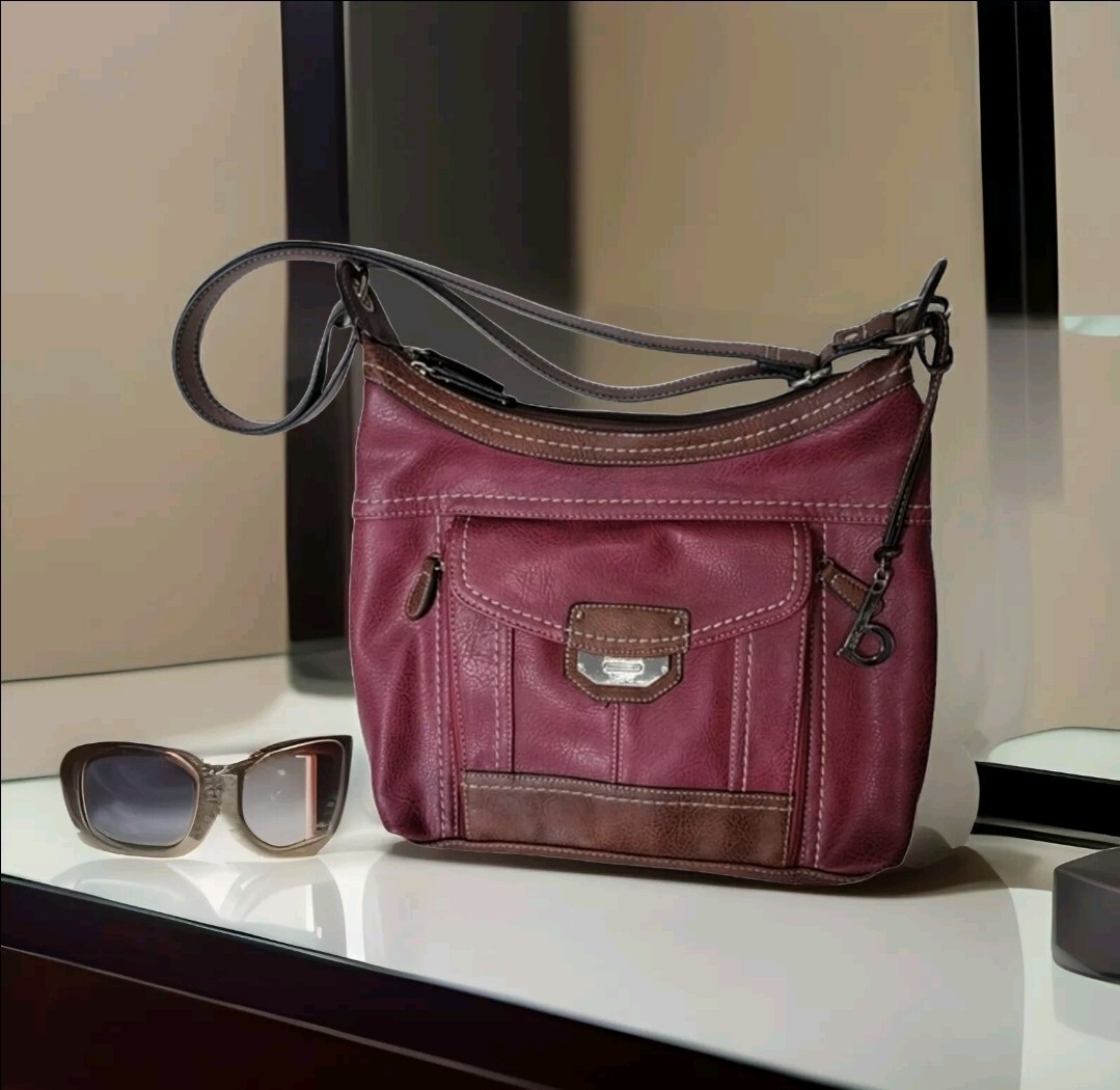BOC Burgundy red Brown Crossbody Shoulder Purse bag Handbag