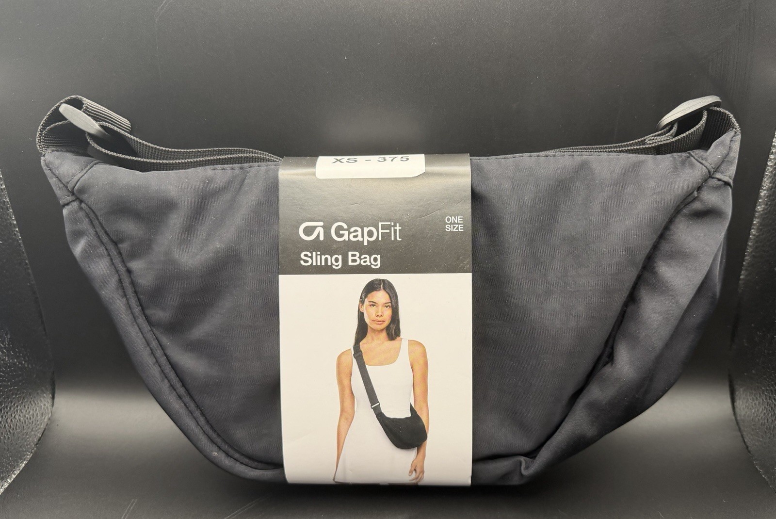GapFit Black Sling Bag One Size Solid Logo Adjustable Crossbody Strap