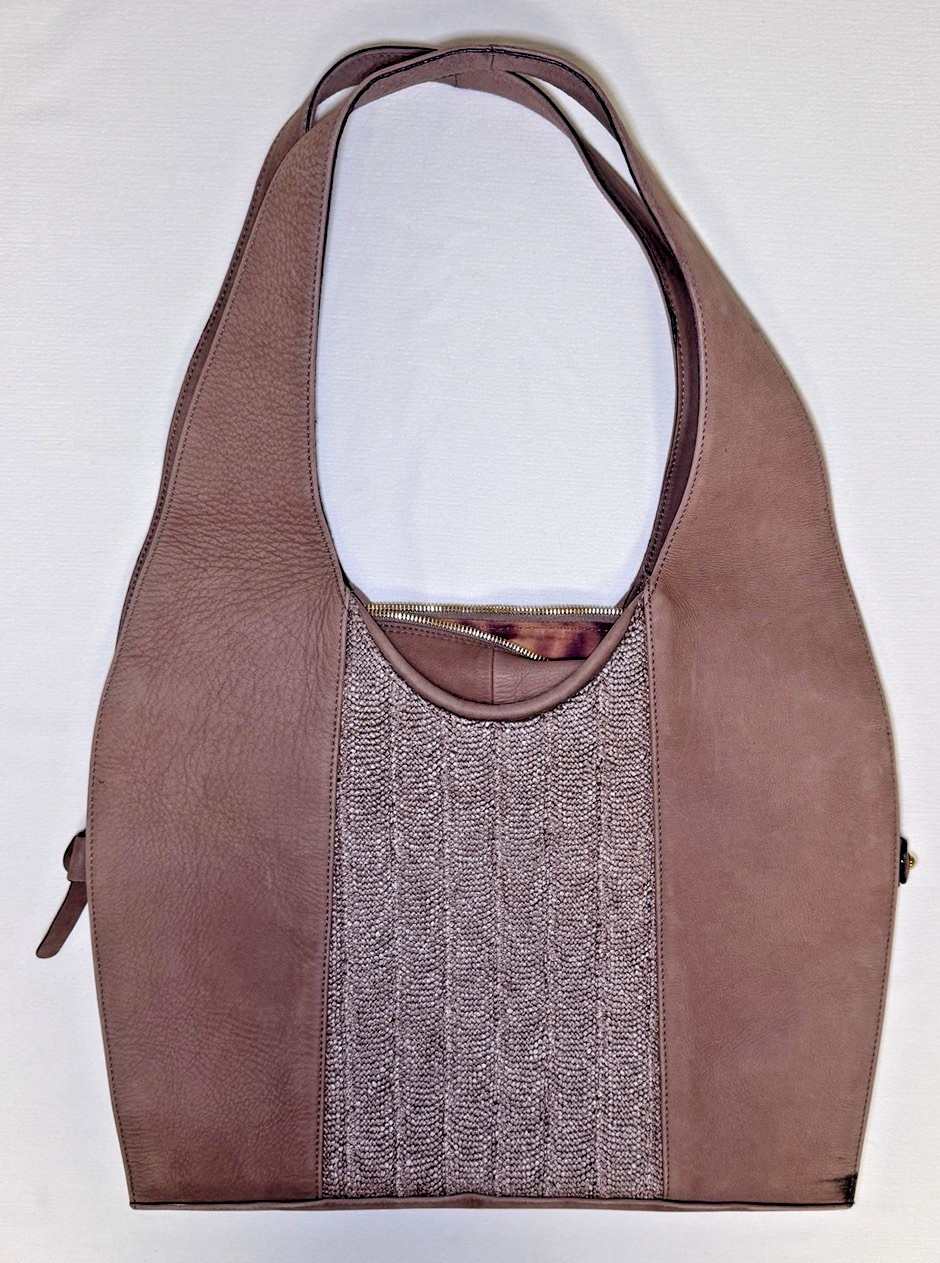 Stuart Weitzman Brown Suede Woven Hobo Bag Shoulder
