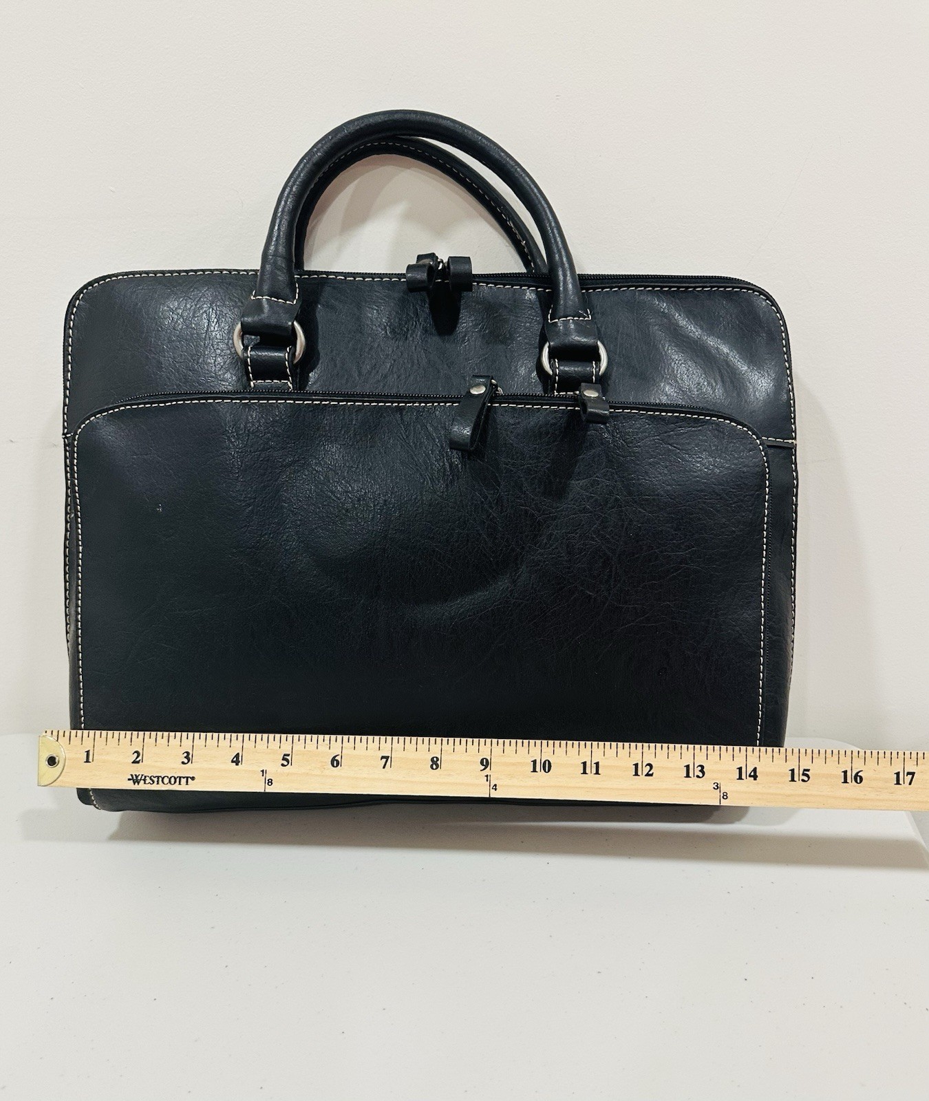 NWOT Bueno Double Handle Black Large Tote Handbag No Removeable Shoulder Strap