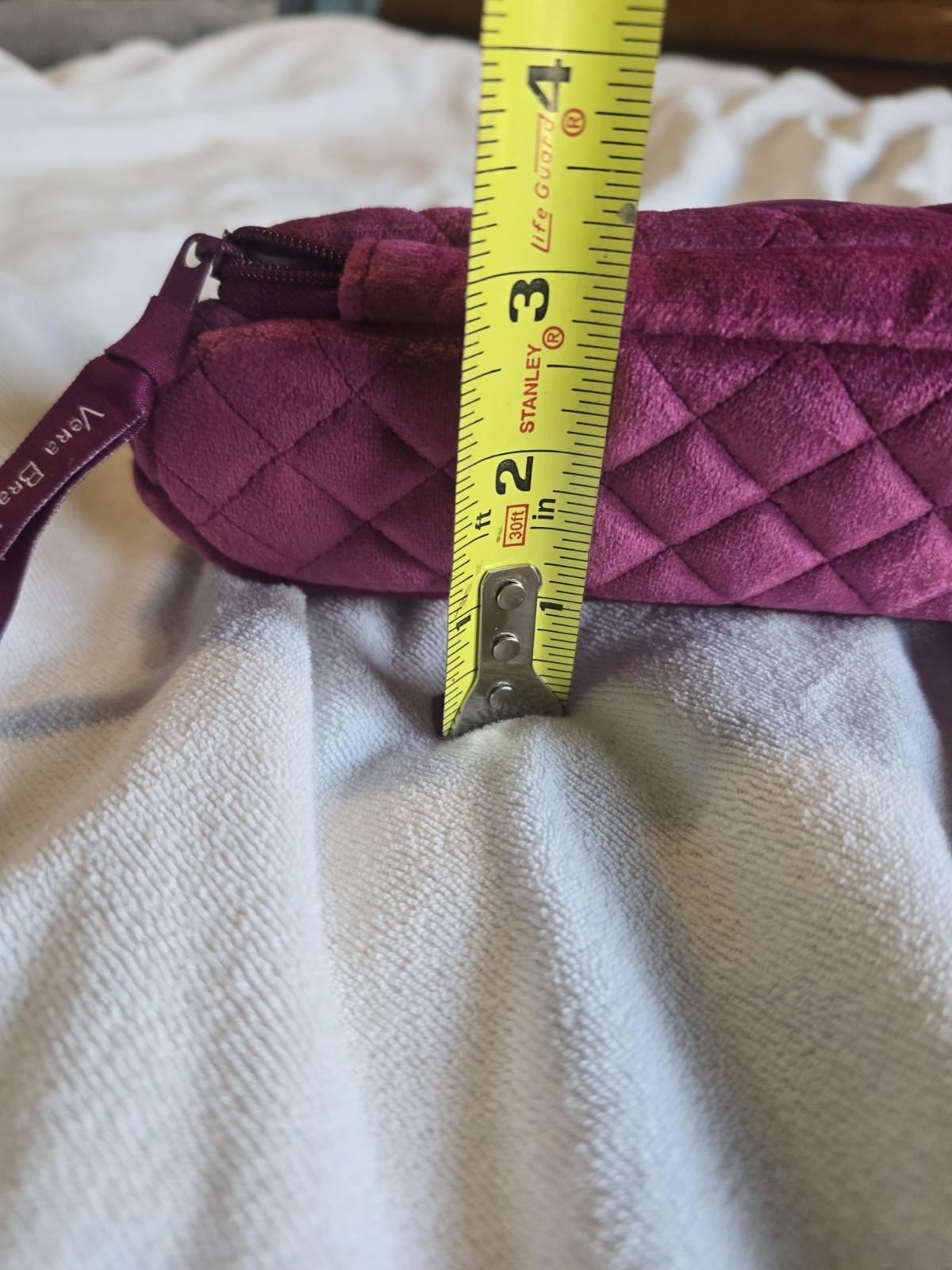 Vera Bradley Quilted Cosmetic Bag Majestic Magenta Paisley Inside Zip Travel
