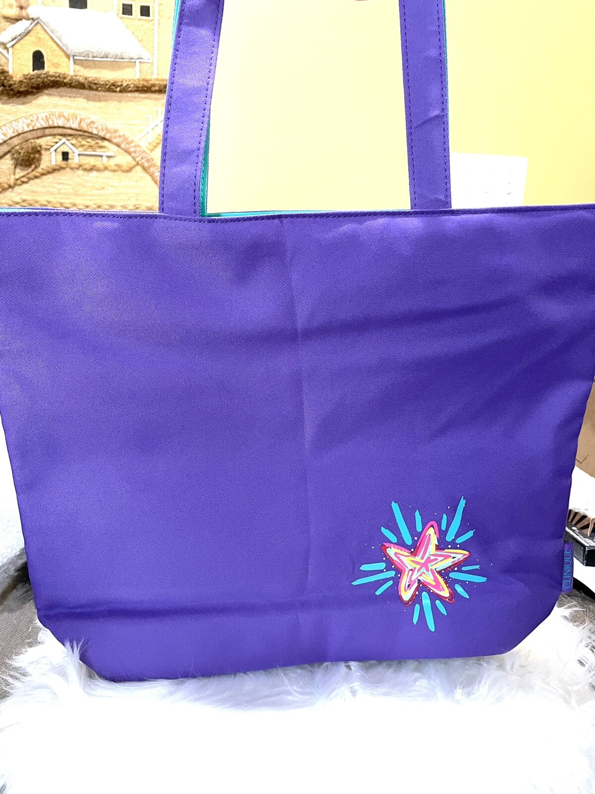 Versatile Large Clinique Bag With Tag New Purple Bag All Purpose. Travel Tote