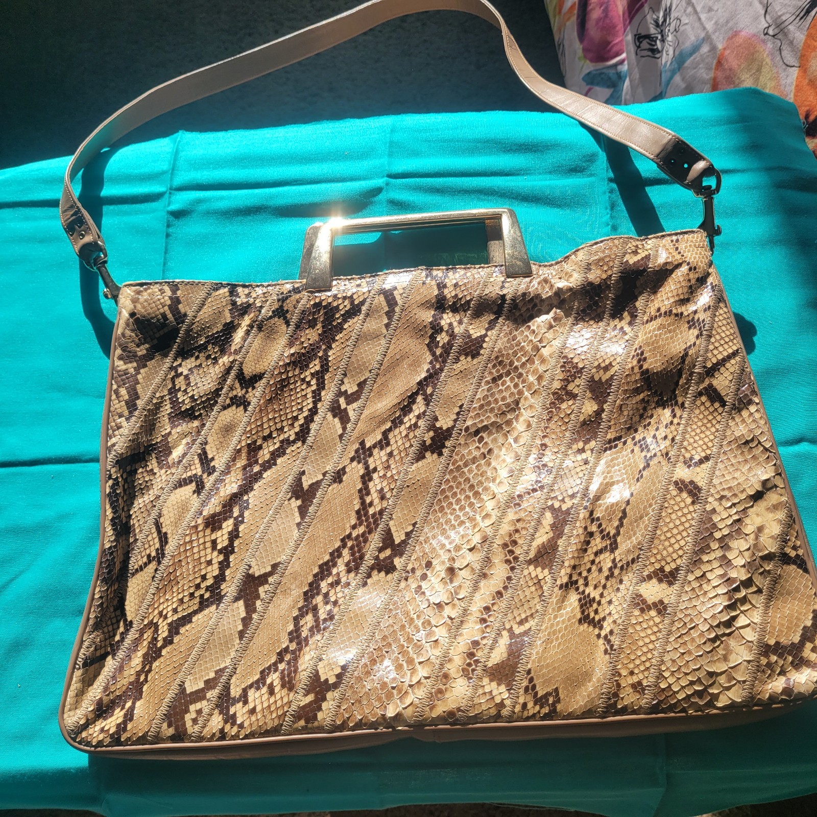 Vintage 70’s – 80’s Snakeskin Handbag By VARONE