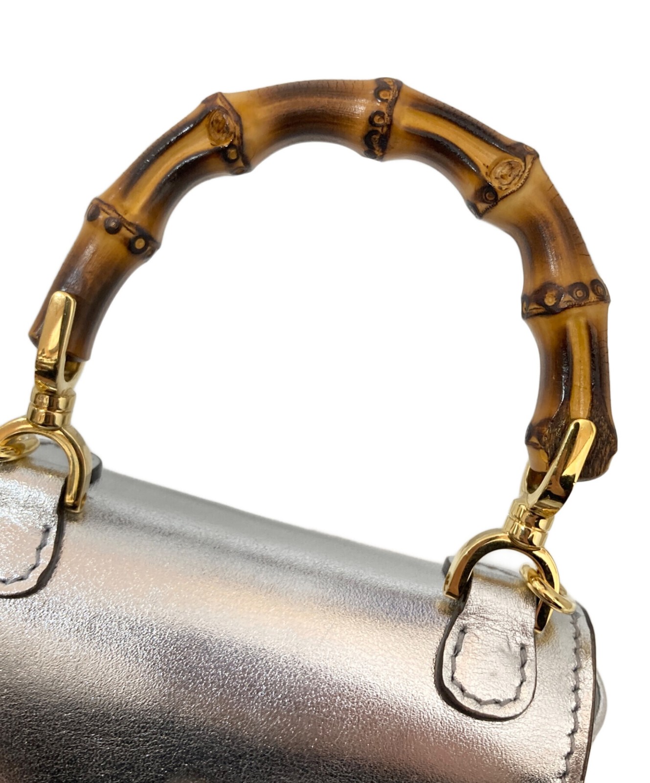 Gucci Bamboo Mini 760246 Silver Bag #TFB1531