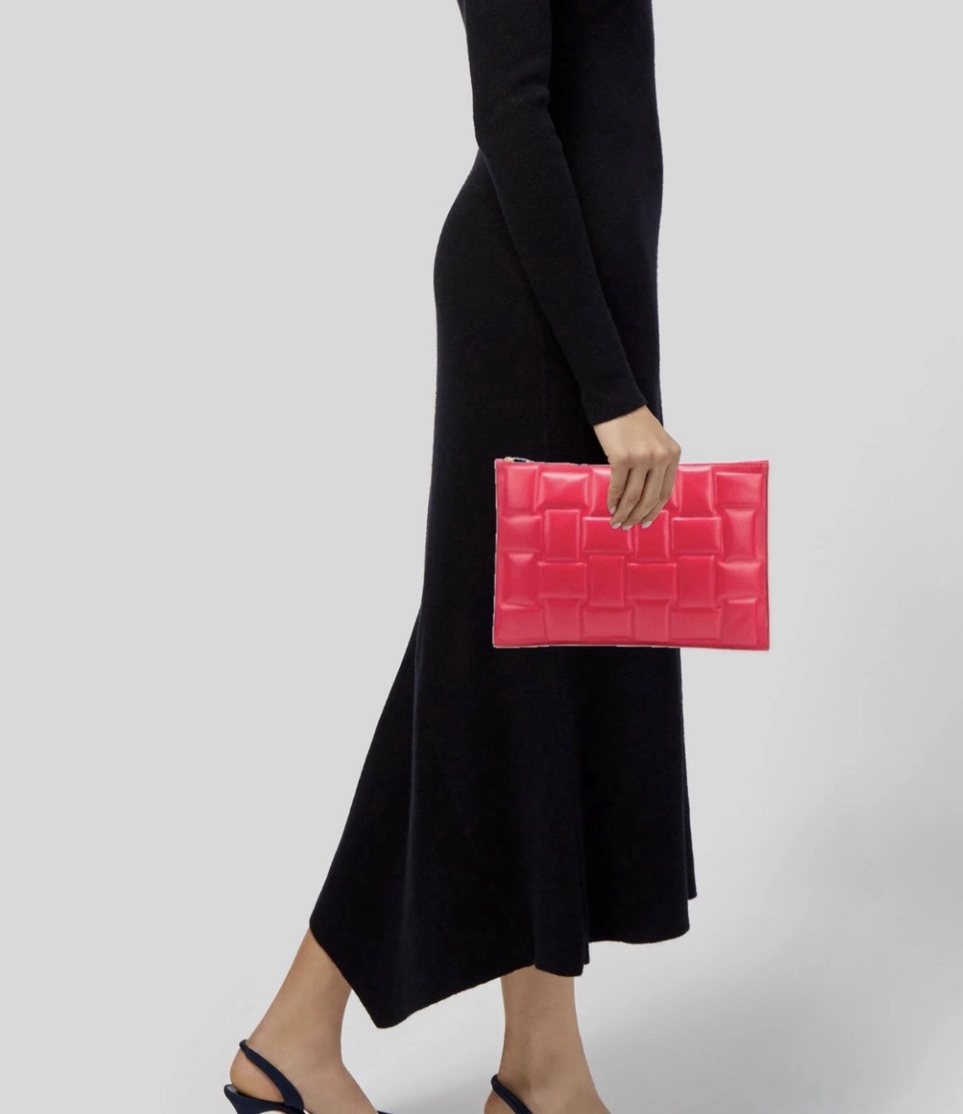 EUC 🩷 Bottega Veneta Puffy Zip Clutch in Color Firework. $1850 retail