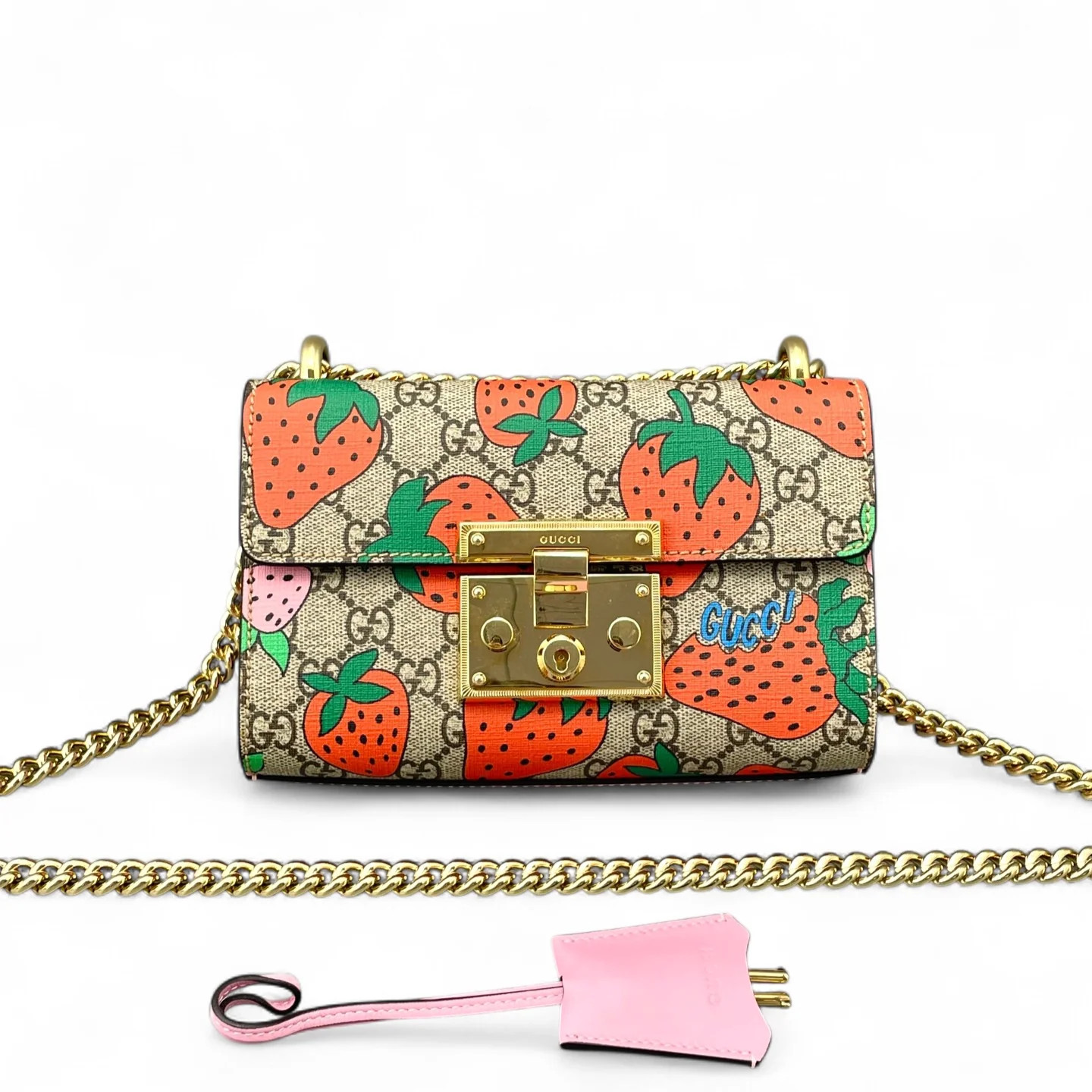Gucci Small Padlock Shoulder Bag Pink Brown Red Green Guccighost (ym060926a0r)