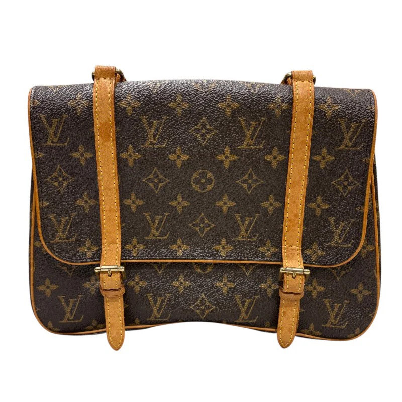 LOUIS VUITTON Malere Sac Ad Brown Canvas Shoulder Bag M51158 #OKB3865