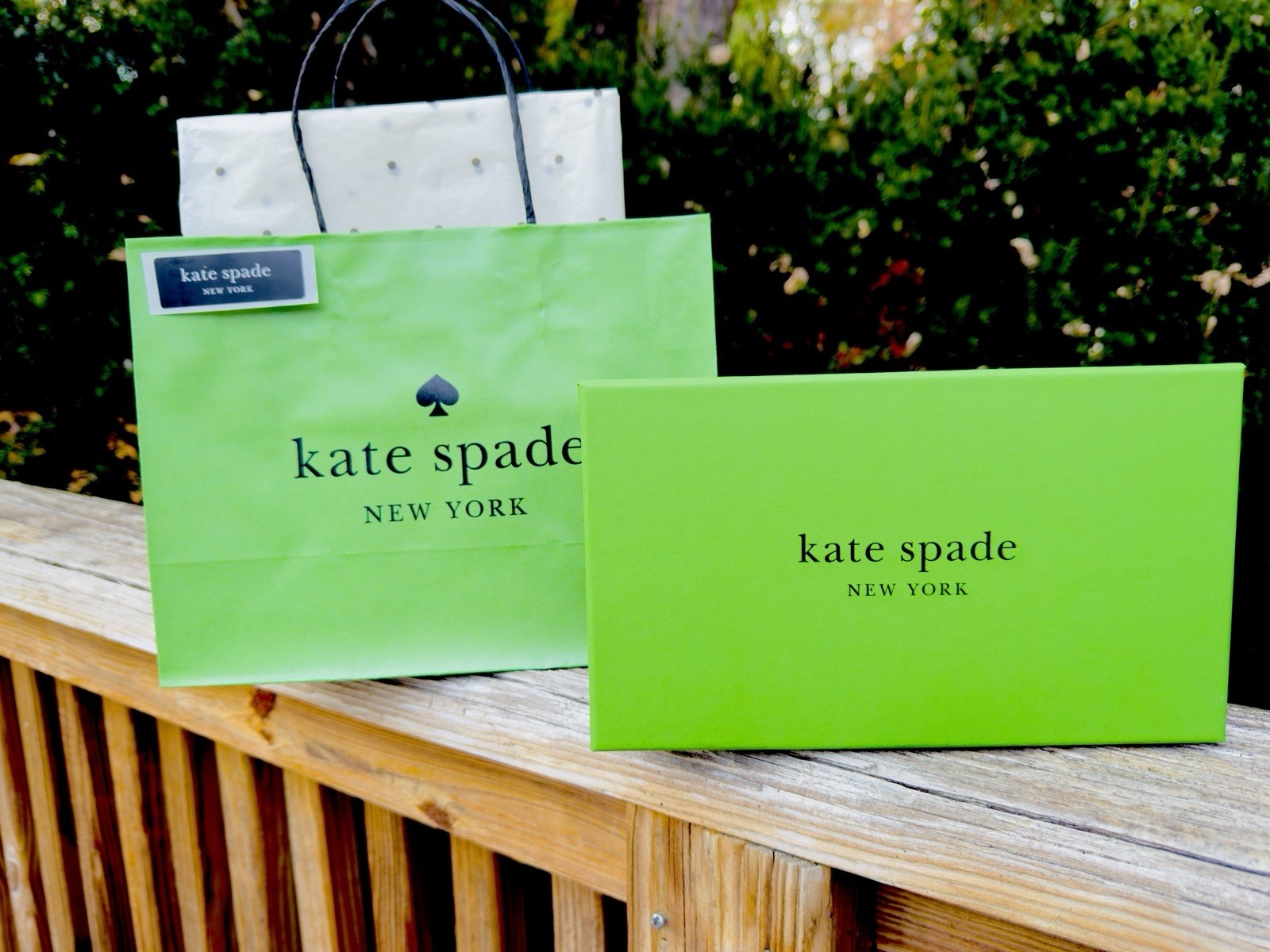 KATE SPADE PAPER SHOPPING GIFT BAG, BOX, RIBBON, STICKER, TISSUE 8 X 10 NEW