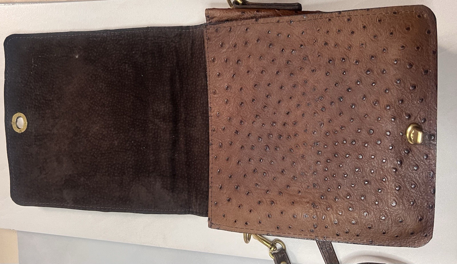 Marvin Sin Hand Tooled Leather Crossbody Bag Signed Artist African Portrait VTG