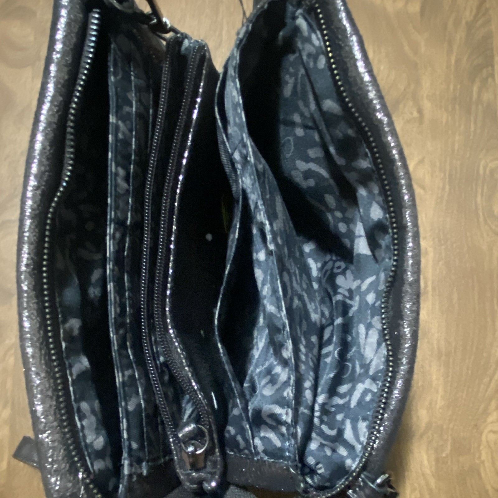 Jessica Simpson Glitter Metallic Shoulder Bag Zip, Detachable Strap Small