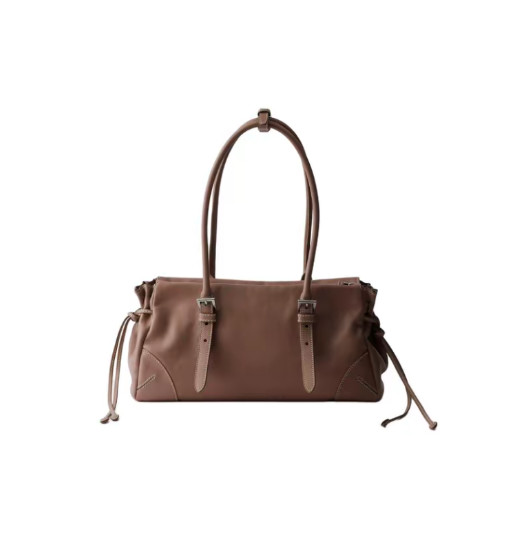 PRADA Bonnie cowhide handbag medium women’s brown 12.6*4.1*6.9 in