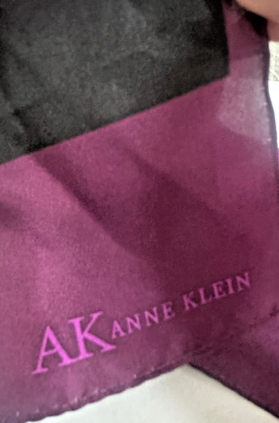 Giani Bernini Black Leather Shoulder Tote Bag + Anne Klein 100% Silk Scarf