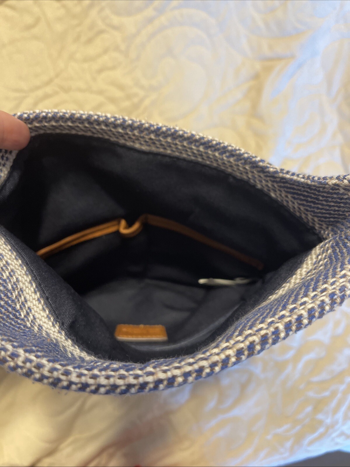 Market & Spruce Elissa Clutch Blue And White Weave Crossbody Bag • New w/o Tags